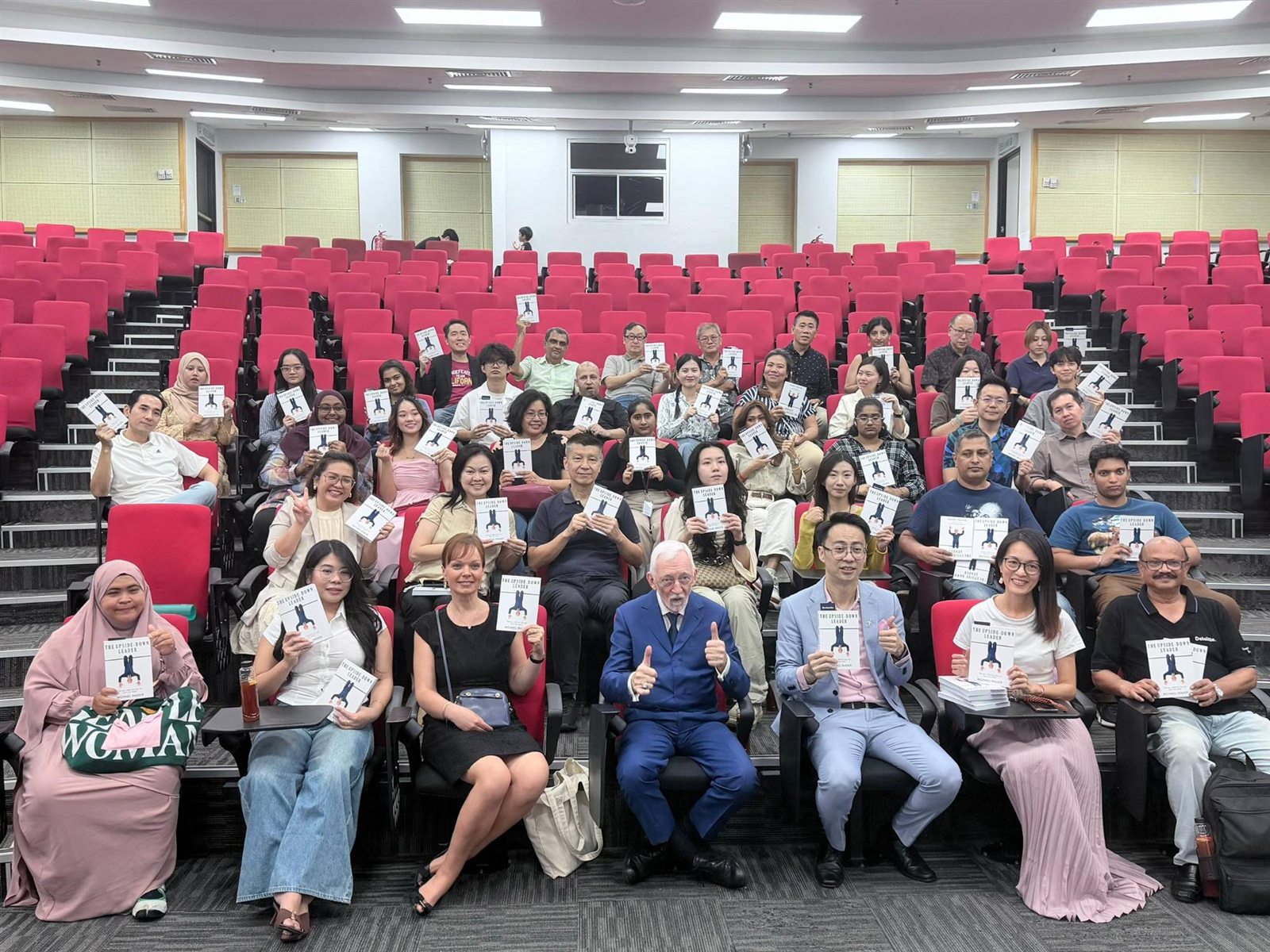 Book launch of The Upside-Down Leader by Michael Wader at Taylor's University, with Marcus Teoh and guests