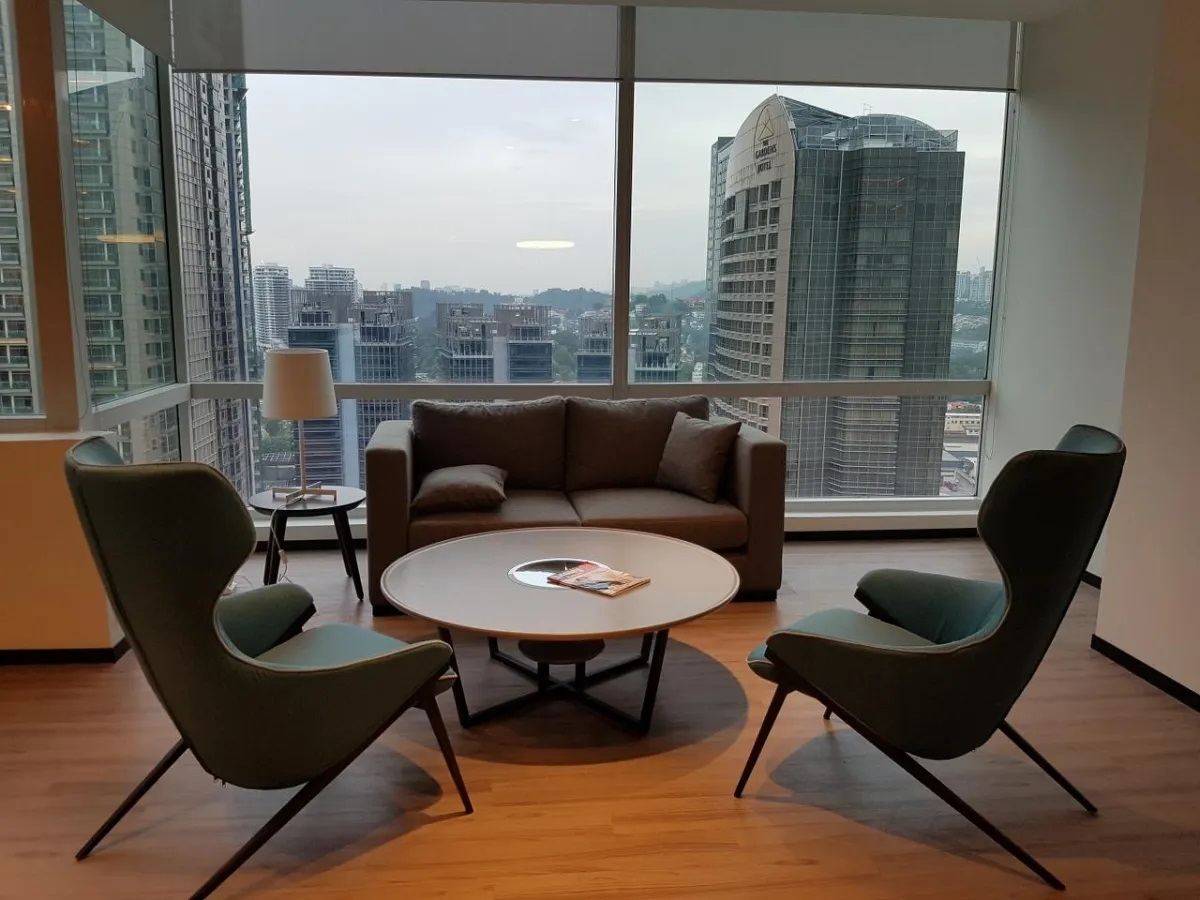 Marcus Teoh Global office lounge overlooking Kuala Lumpur